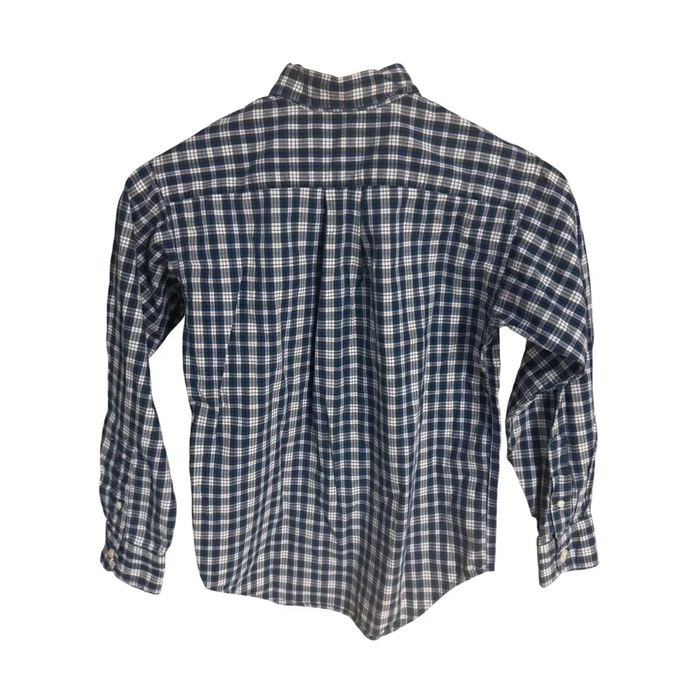 Kids Ralph Lauren Plaid Button Down Shirt Long Sleeve Blue‎ Green Size S